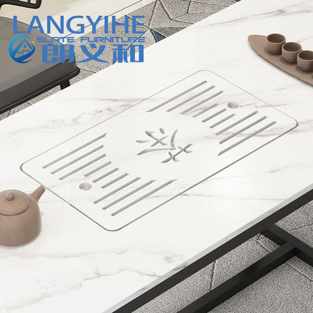 metal de lujo minimalista moderno de Italia de la tabla del comedor de la pizarra del 140cm