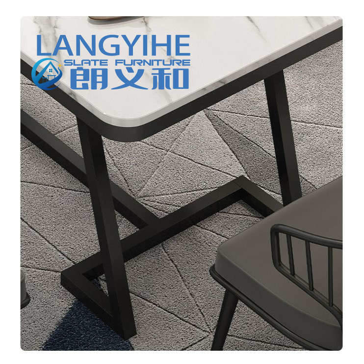 metal de lujo minimalista moderno de Italia de la tabla del comedor de la pizarra del 140cm