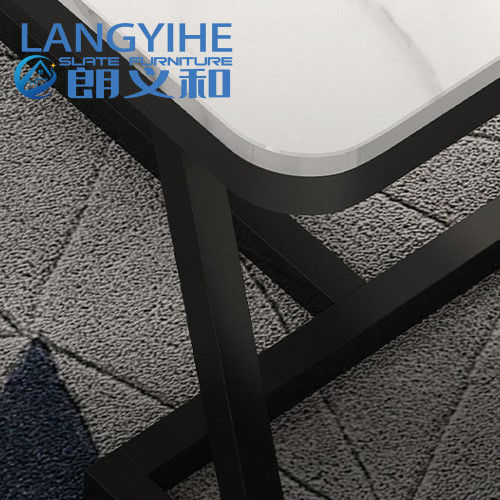 metal de lujo minimalista moderno de Italia de la tabla del comedor de la pizarra del 140cm