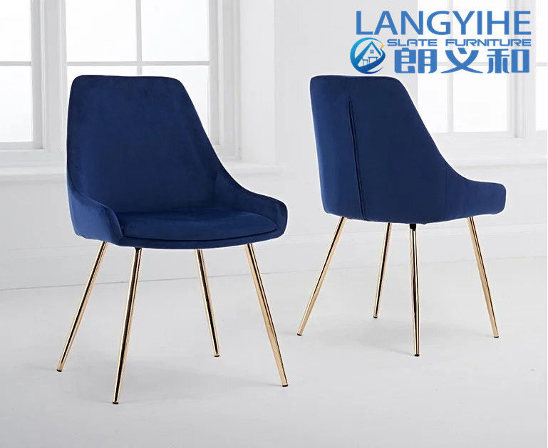 ISO 9001 el 120cm alrededor de la mesa de comedor de mármol del efecto con Fern Velvet Chairs Blue