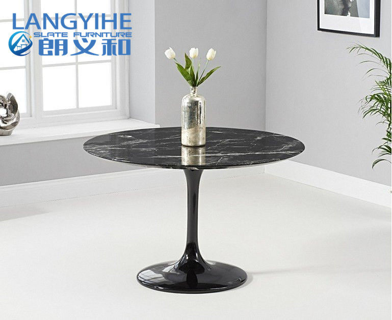 Mesa de comedor del mármol de la ronda del OEM el 120cm fijada para el desayuno
