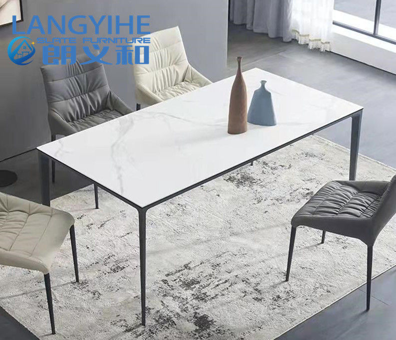 Mesa de comedor de mármol minimalista casera el 130x70cm de la losa de la roca
