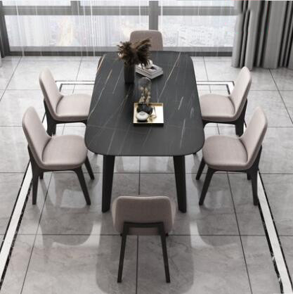 Moderno de lujo de la luz de madera minimalista nórdica de la mesa de comedor para 6 personas
