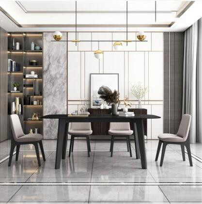 Moderno de lujo de la luz de madera minimalista nórdica de la mesa de comedor para 6 personas