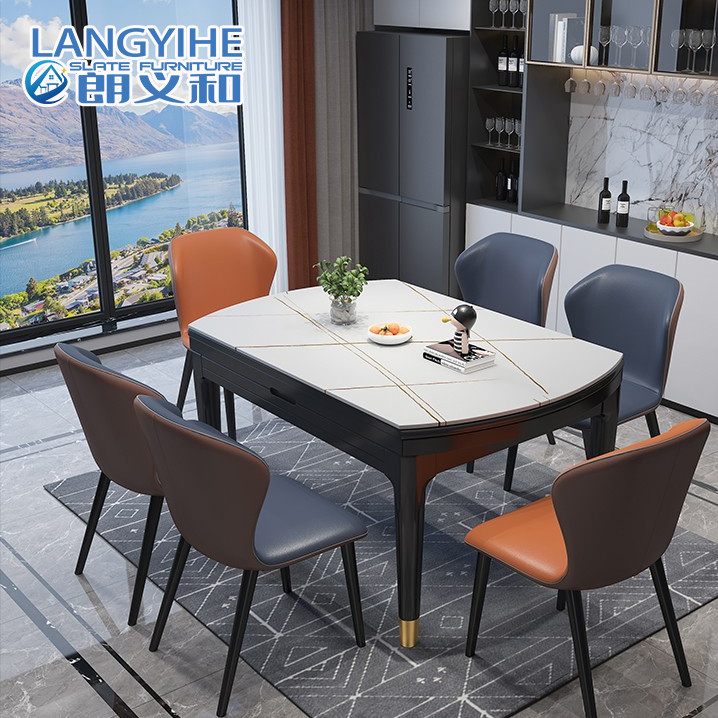 Losa de la roca que cena la tabla de mármol plegable retractable rectangular