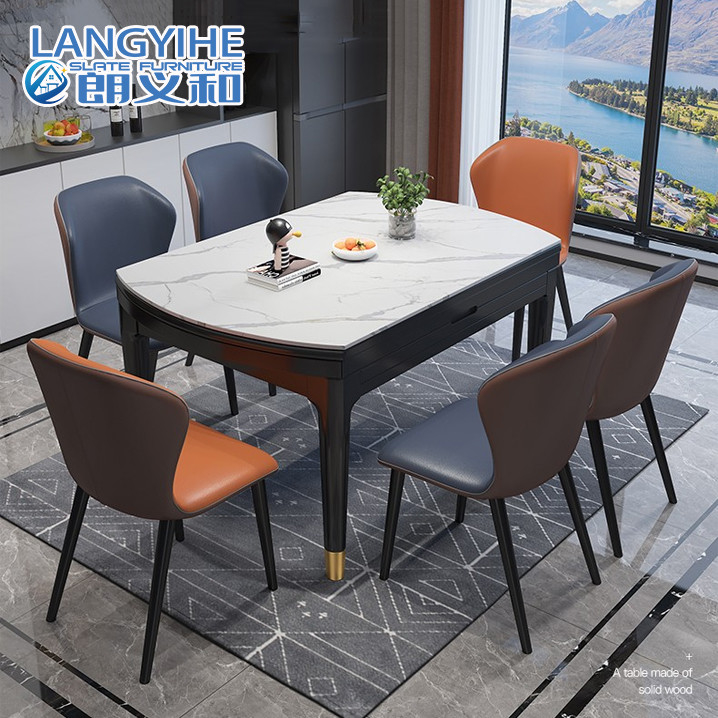 Losa de la roca que cena la tabla de mármol plegable retractable rectangular