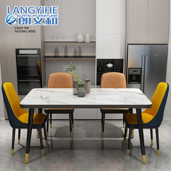 Hogar de mármol de cristal moderado nórdico de la mesa de comedor del modelo