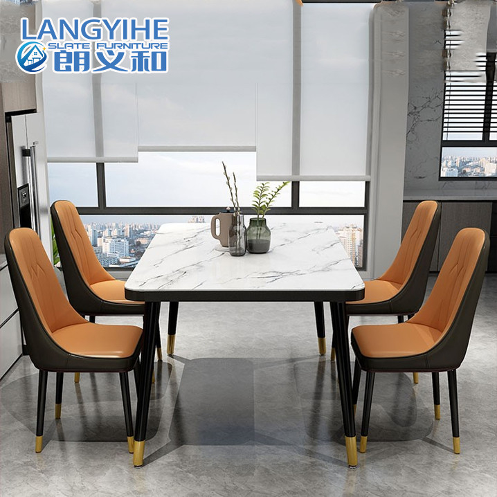 Hogar de mármol de cristal moderado nórdico de la mesa de comedor del modelo
