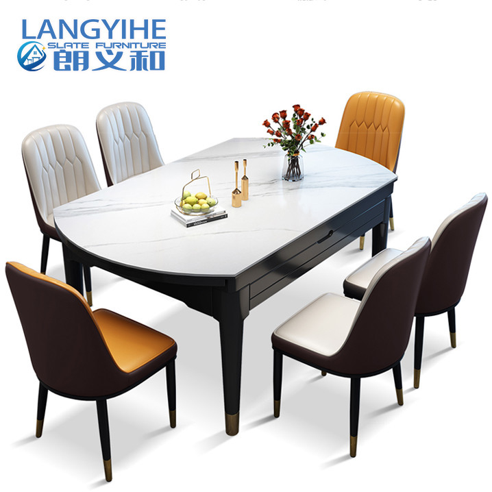 Combinación moderna minimalista de la mesa de comedor de madera sólida y de la silla