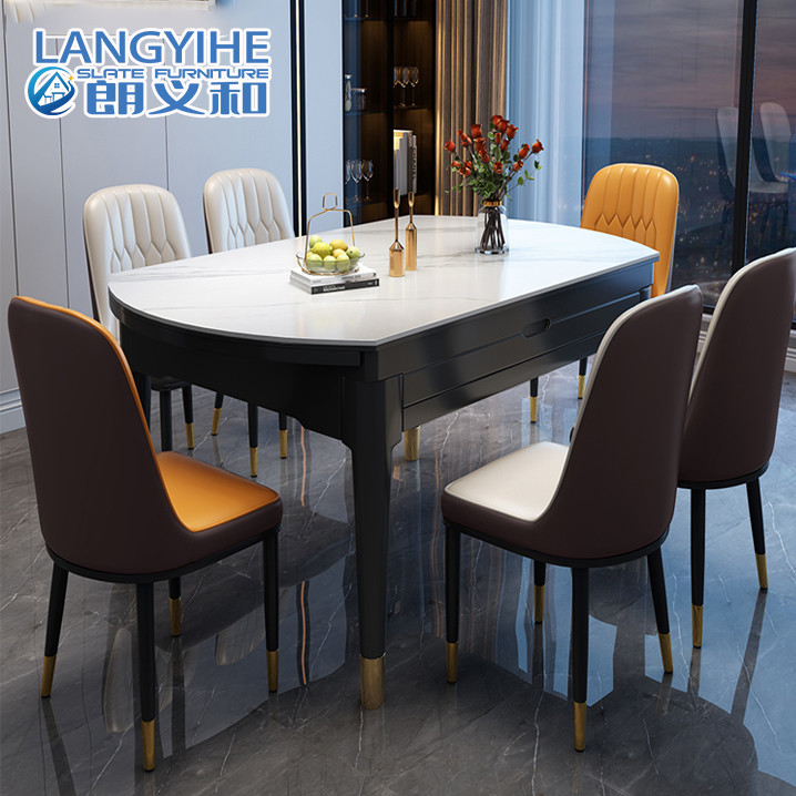 Combinación moderna minimalista de la mesa de comedor de madera sólida y de la silla